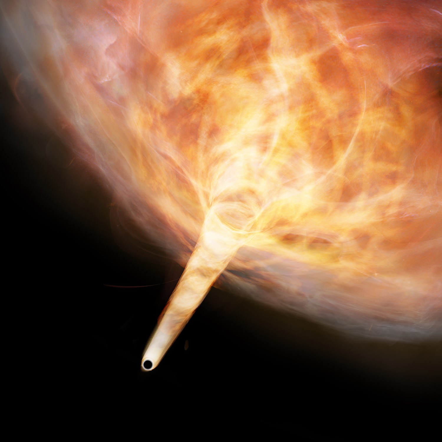 Stray Black Hole Turned Cosmic Gas Cloud into Speeding 'Bullet'